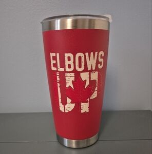 20oz Red Tumbler with Red Maple Leaf Design
